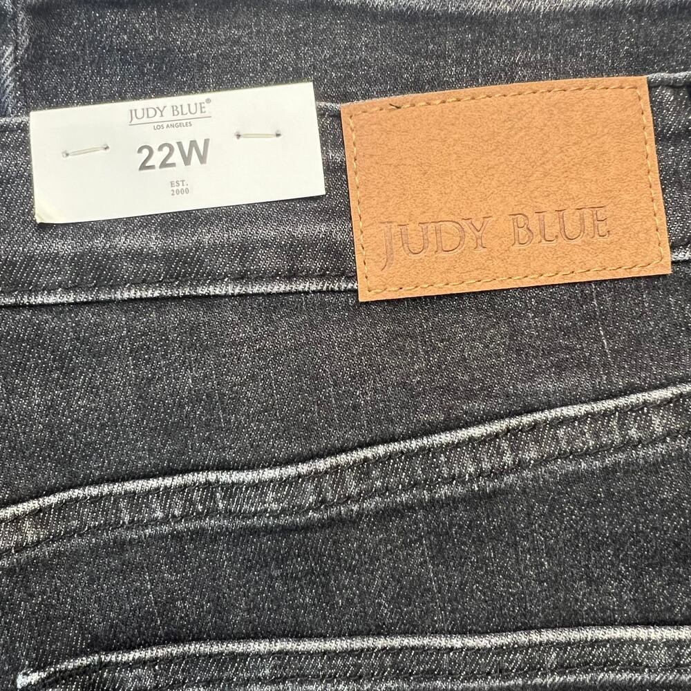 Judy Blue NWT Jeans 22W High Rise Tummy Control Straight Fit Black Denim Stretch - Picture 14 of 15